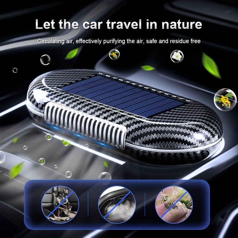solar car with vibration detection compact solar power 15 day battery for fresh airflow no charging needed auto air freshener purifier lightweight purifier portable purifier highefficiency filter durable construction airflow enhancer Product details 5