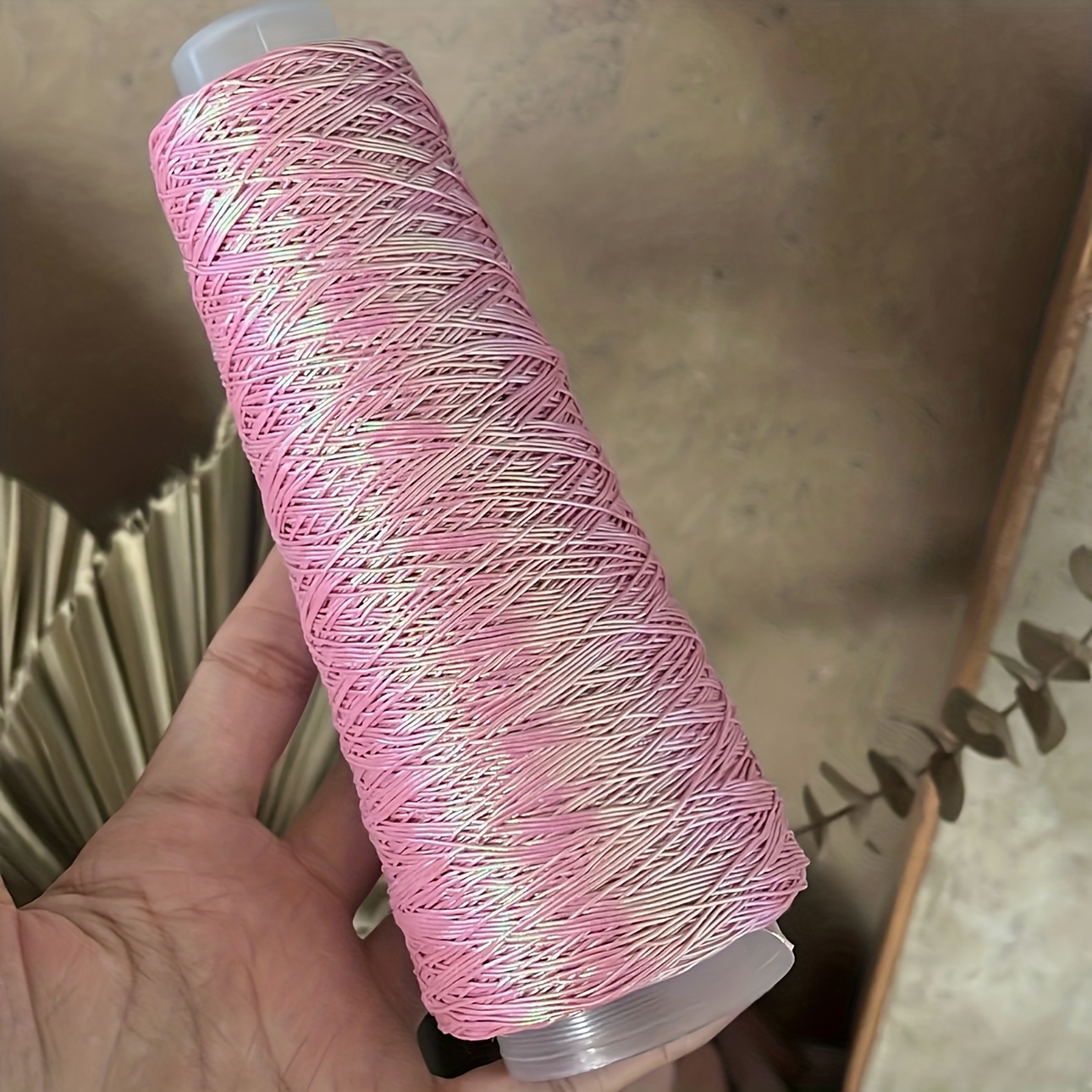 TEMU Hilo especial de calidad con hilado y hilo plateado , para tejido manual DIY de bolsos, tapetes y muñecas. rollo pesa , disponible en plateado,