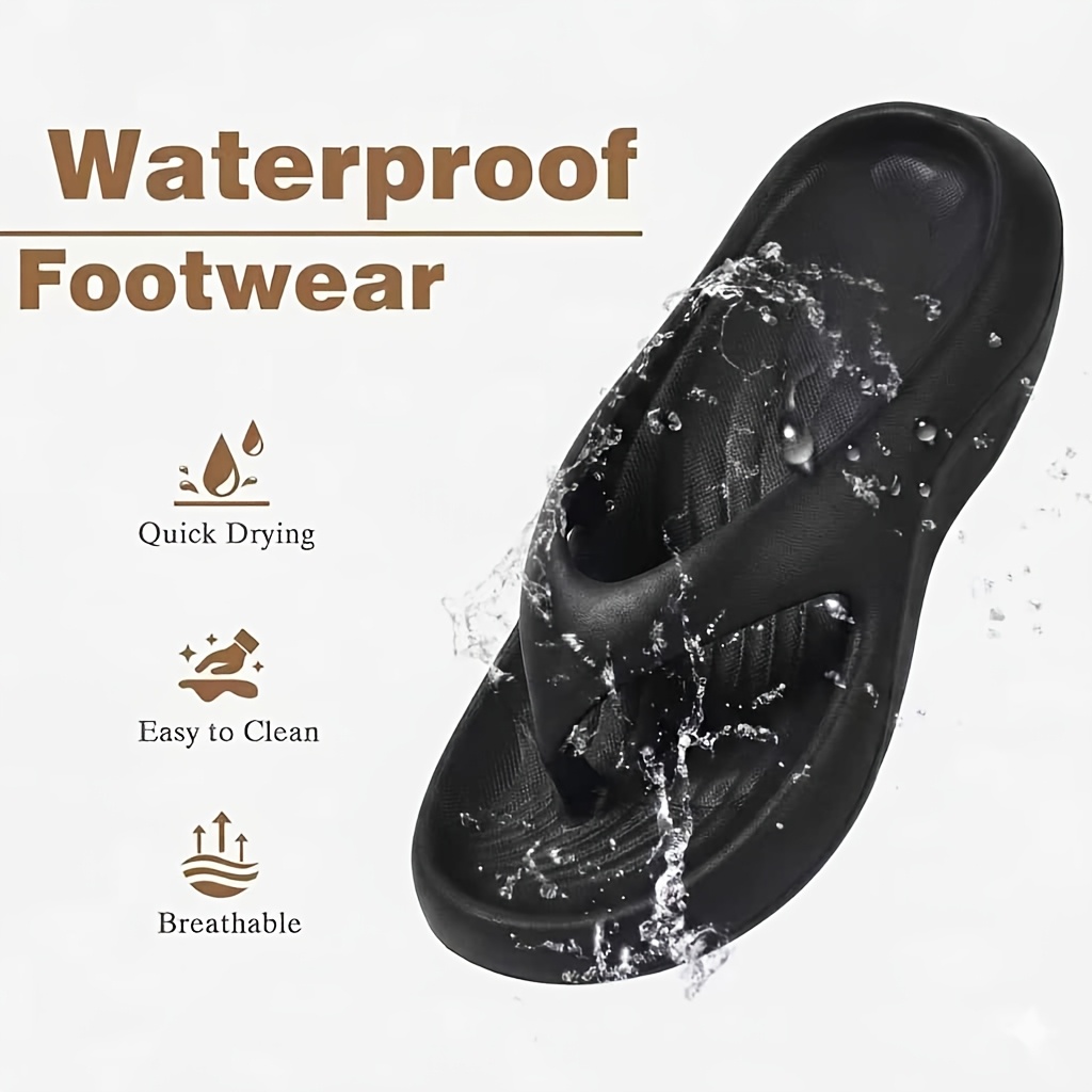 TEMU Anti-slip Lightweight Eva Platform Sandals With Thick Soles, Design For Outdoor, Beach, Vacation And Home Use, Women's Flip-flops, New Summer