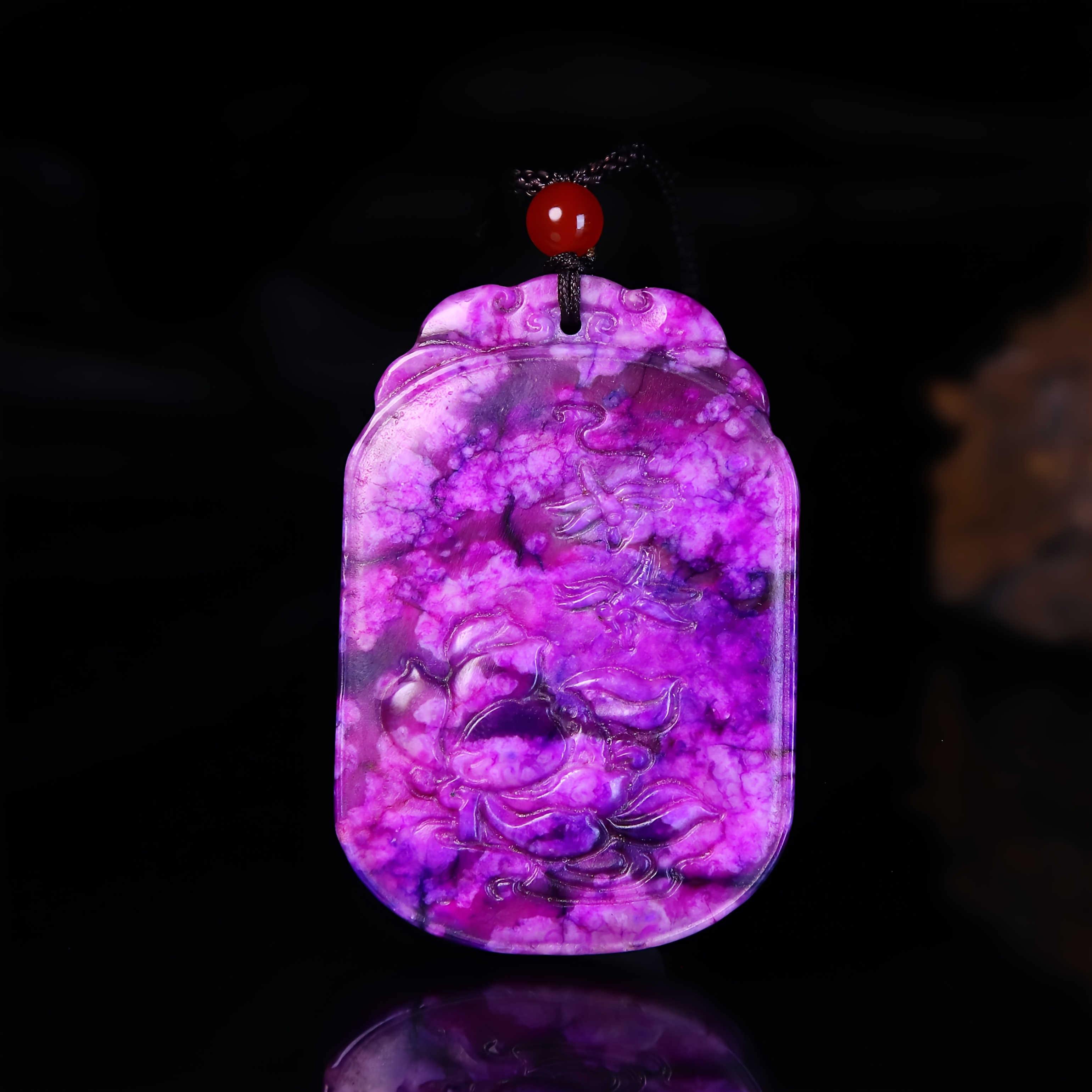 Unisex Sugilite "Blossoming Prosperity" Pendant Necklace