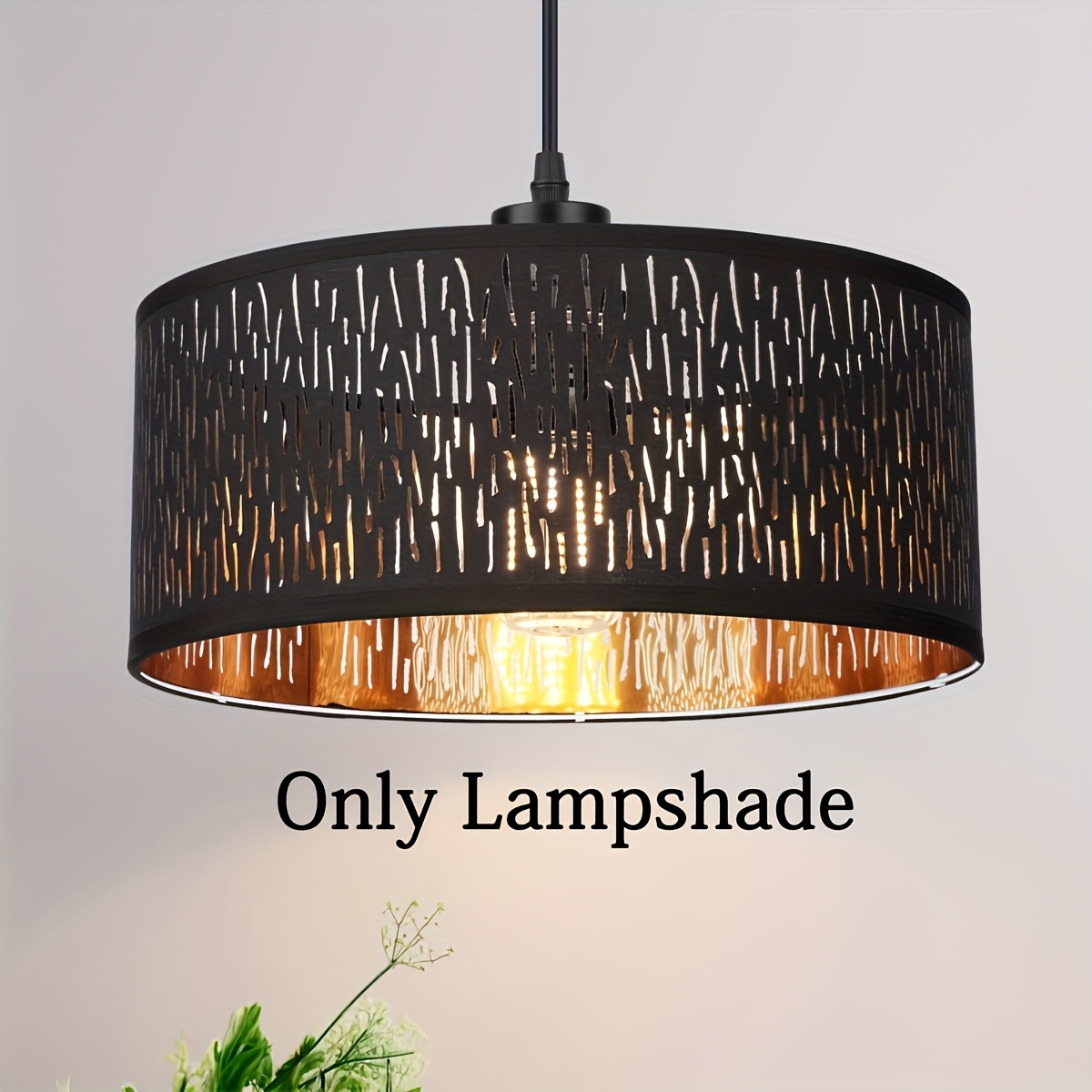Image of Lampshade - Modern Black Lampshade, Suitable For Golden-interior Ceiling Lights, Lampshade Suitable For Table Lamps And Floor Lamps, Chandelier Suitable For Bedrooms, Living Rooms, , And Kitchens