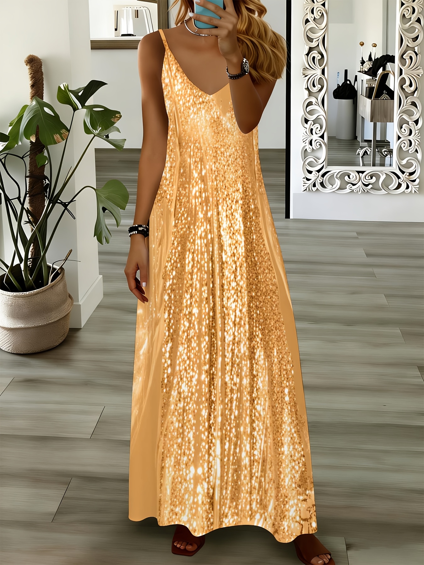 chinese dress ladies Blue Sequin Long Prom Dress, Blue Party Dress fg5232 – formalgowns main image 1