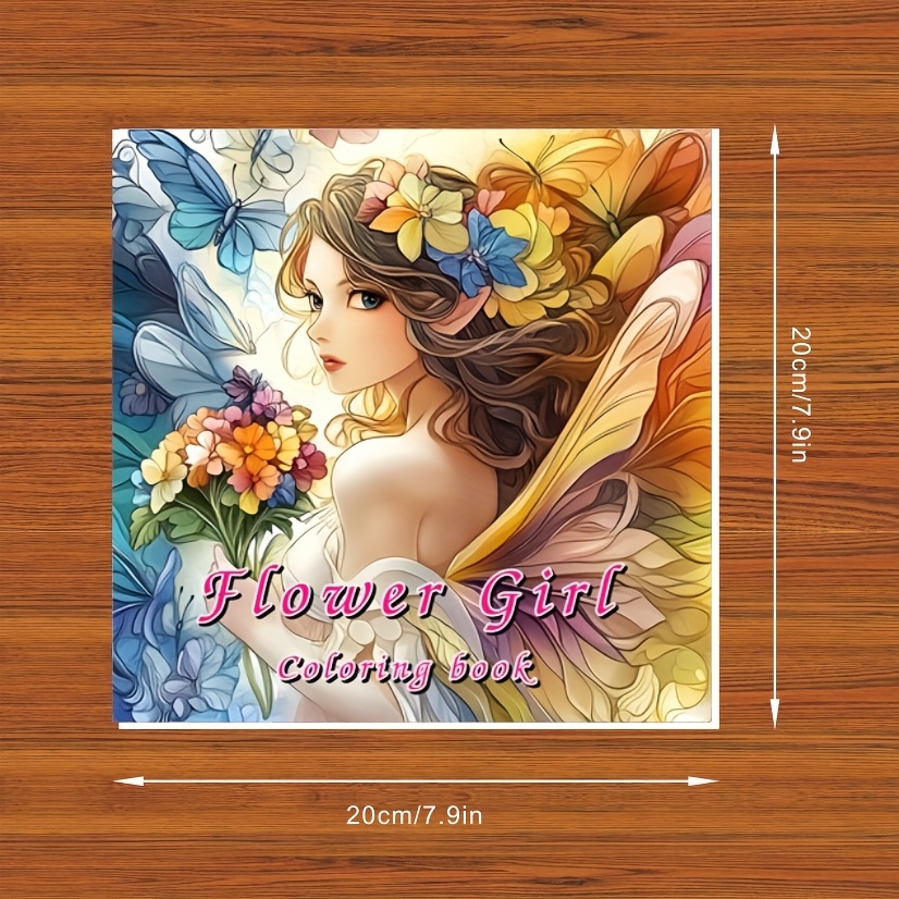 

Flower Fairy Coloring Book 20 Pages Paper 7.9*7.9inches Comfortable Relax Suitable For Adults An Gift For New Year, Valentine's Day, Halloween, Easter And Other Festivals