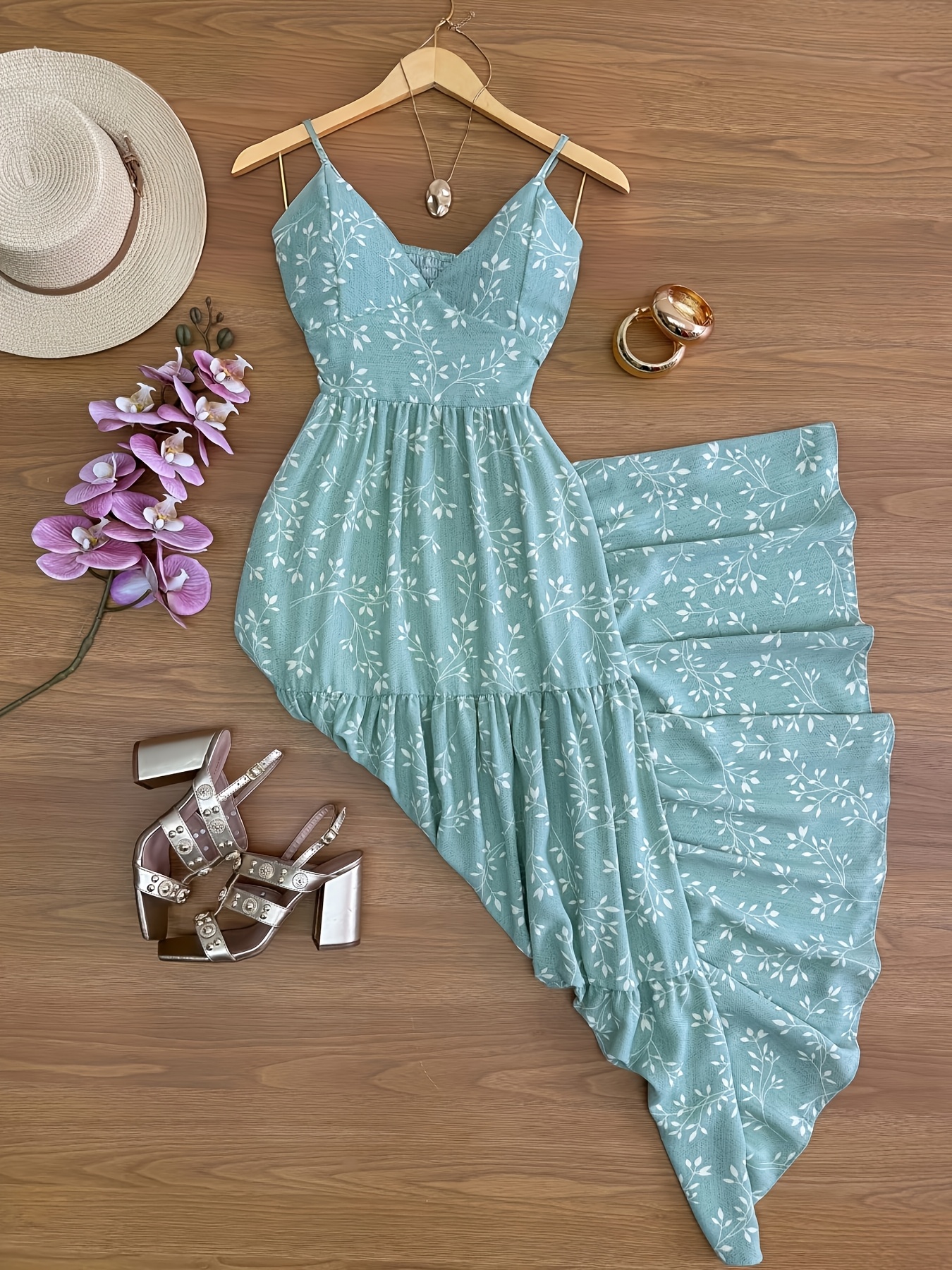 chinese dress ladies CUPSHE Women's Summer Casual Maxi Dress V Neck Short Flutter Sleeve Ruffled  Flowy Long Dresses Blue S at Amazon Women's Clothing store