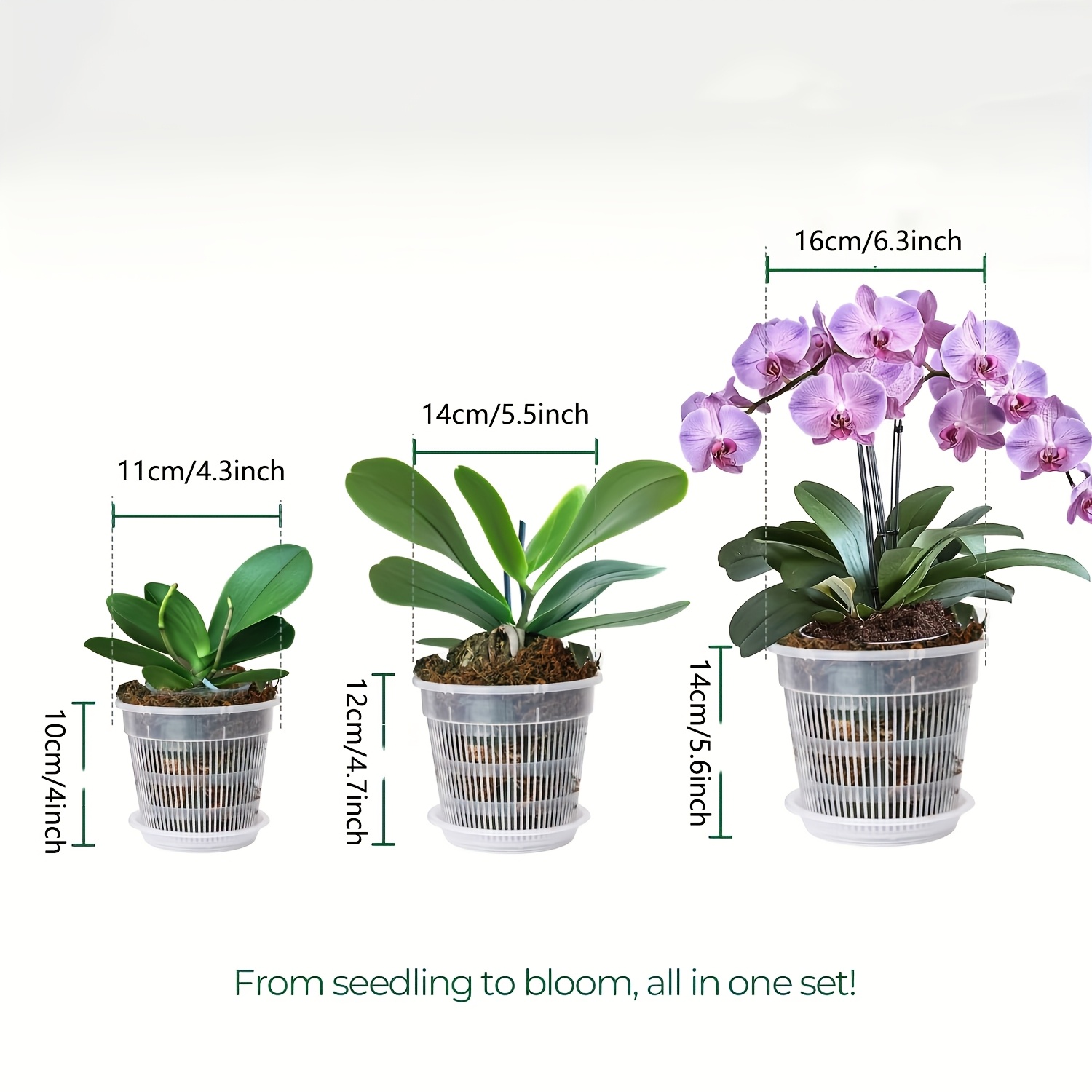 9pcs orchid pot 9pcs orchid pots holes saucers repotting 3 4 - Temu