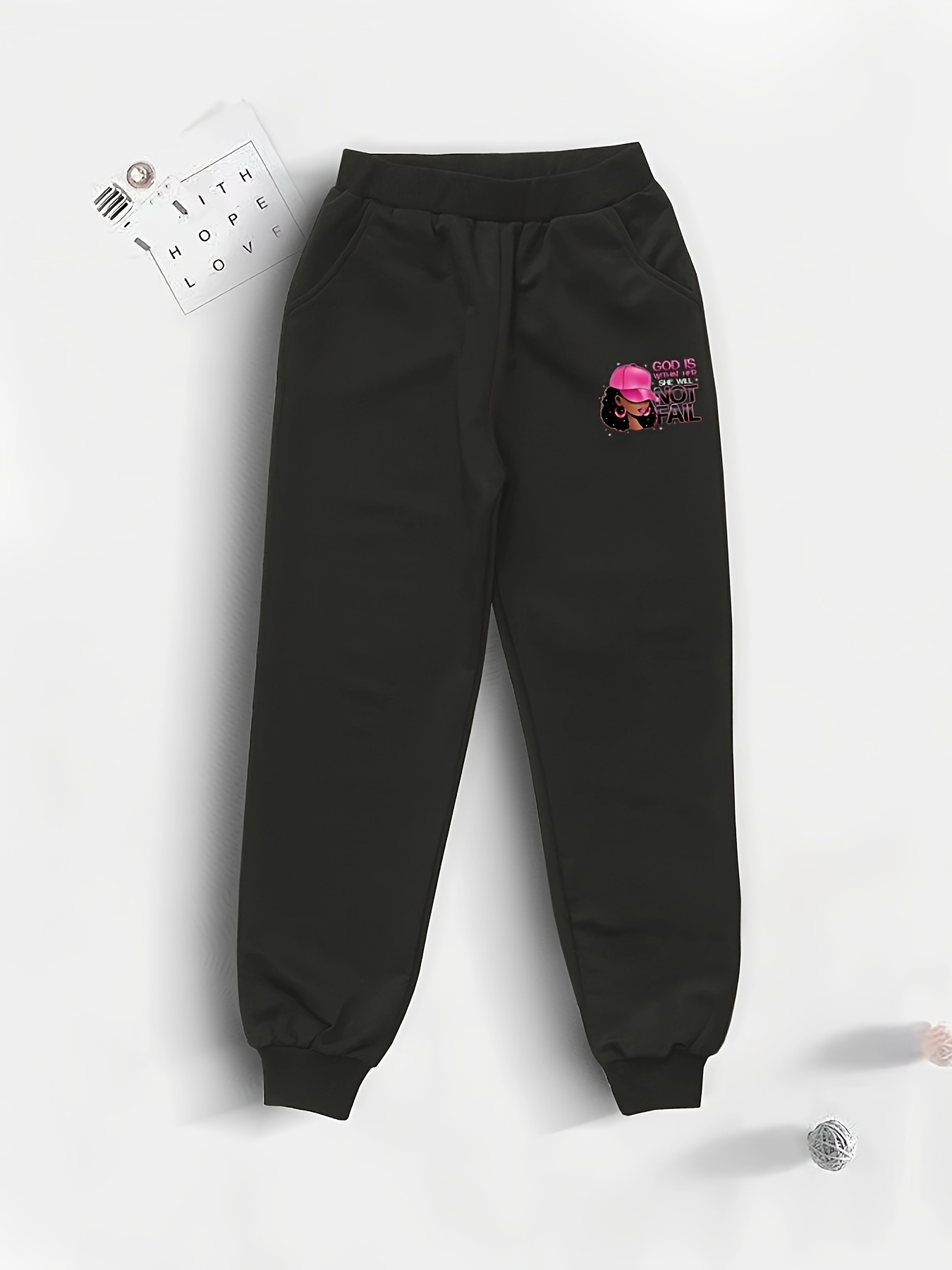 Cartoon Black Girl Print Kids Jogger Sweatpants Trendy - Temu