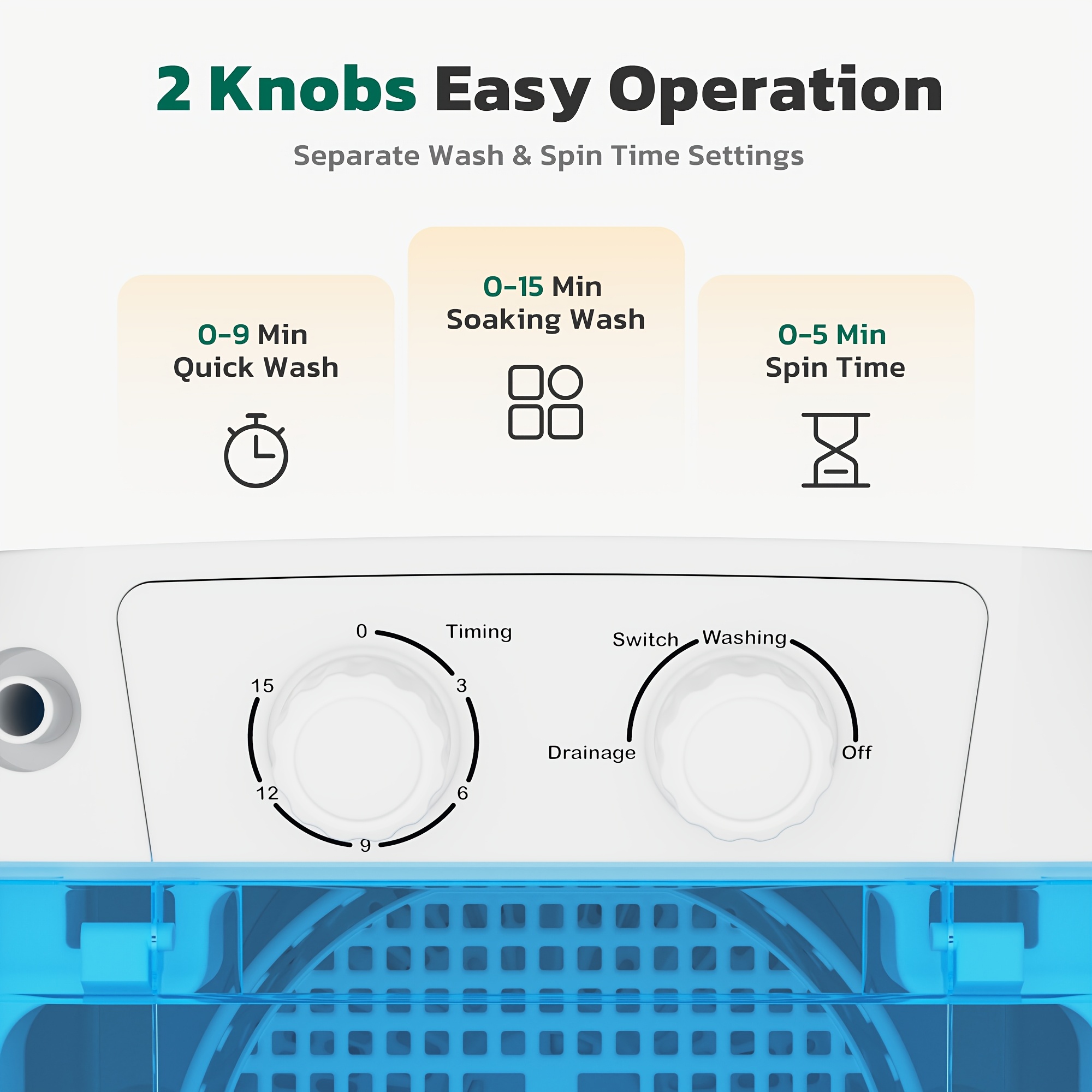 6.6 Lbs Mini Washer Machine And Spin Dryer Combination,, Compact Laundry Solution, Portable Washing Machine, Single Tub Laundry Small Washer for Apartments, Dorms, RV, Traveling