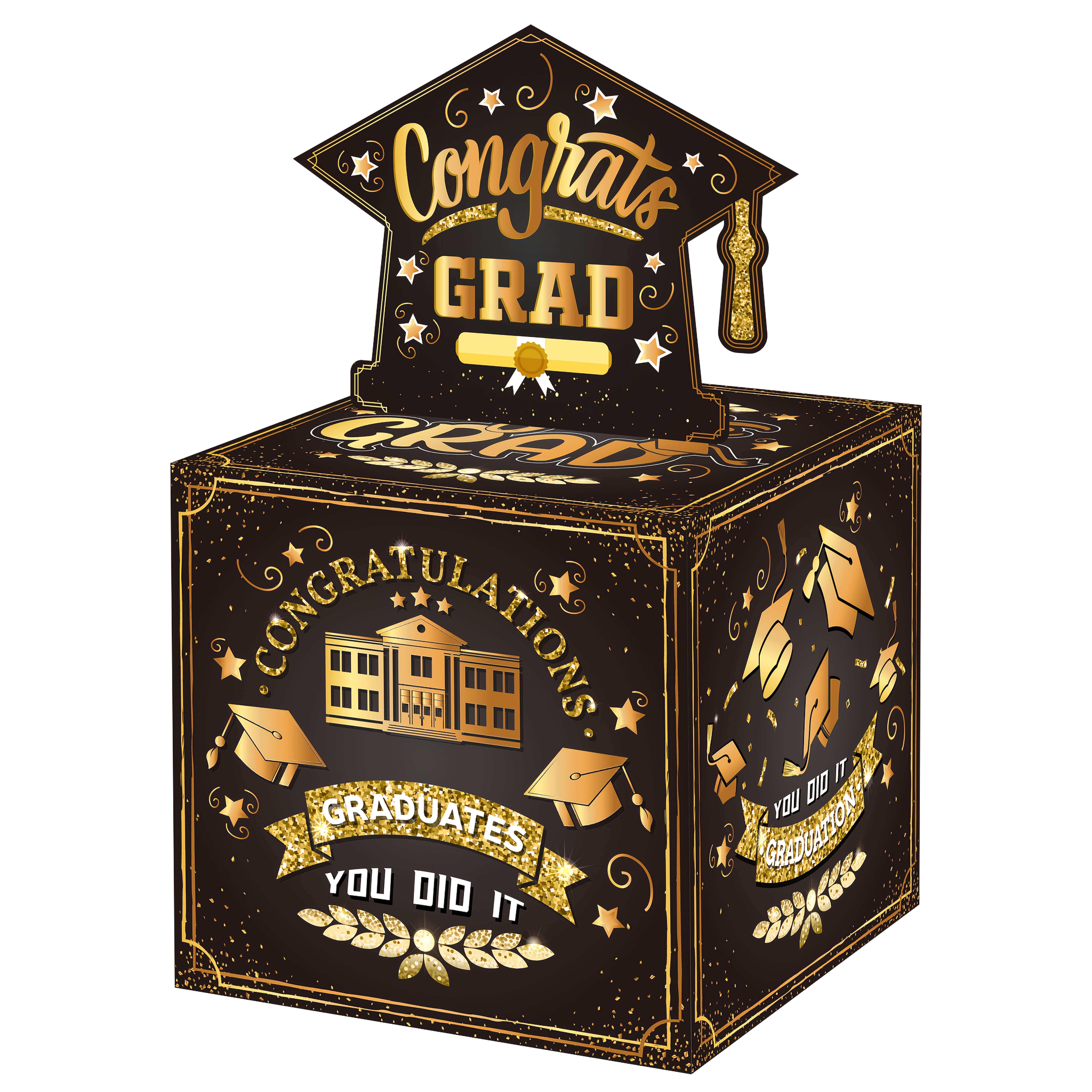grad gift card box Grad Cap Shaped Card Box