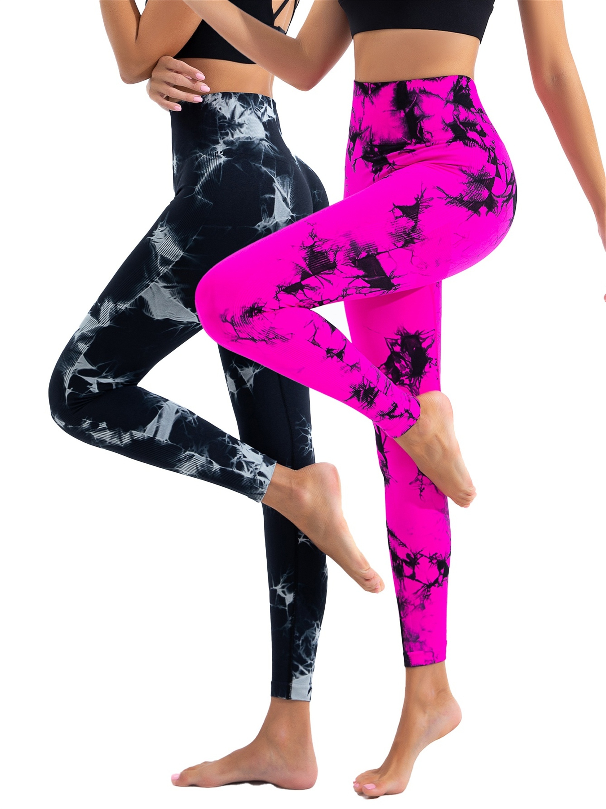 Tie Dye Seamless Fitness Pants Sports Skinny Yoga Leggings - Temu
