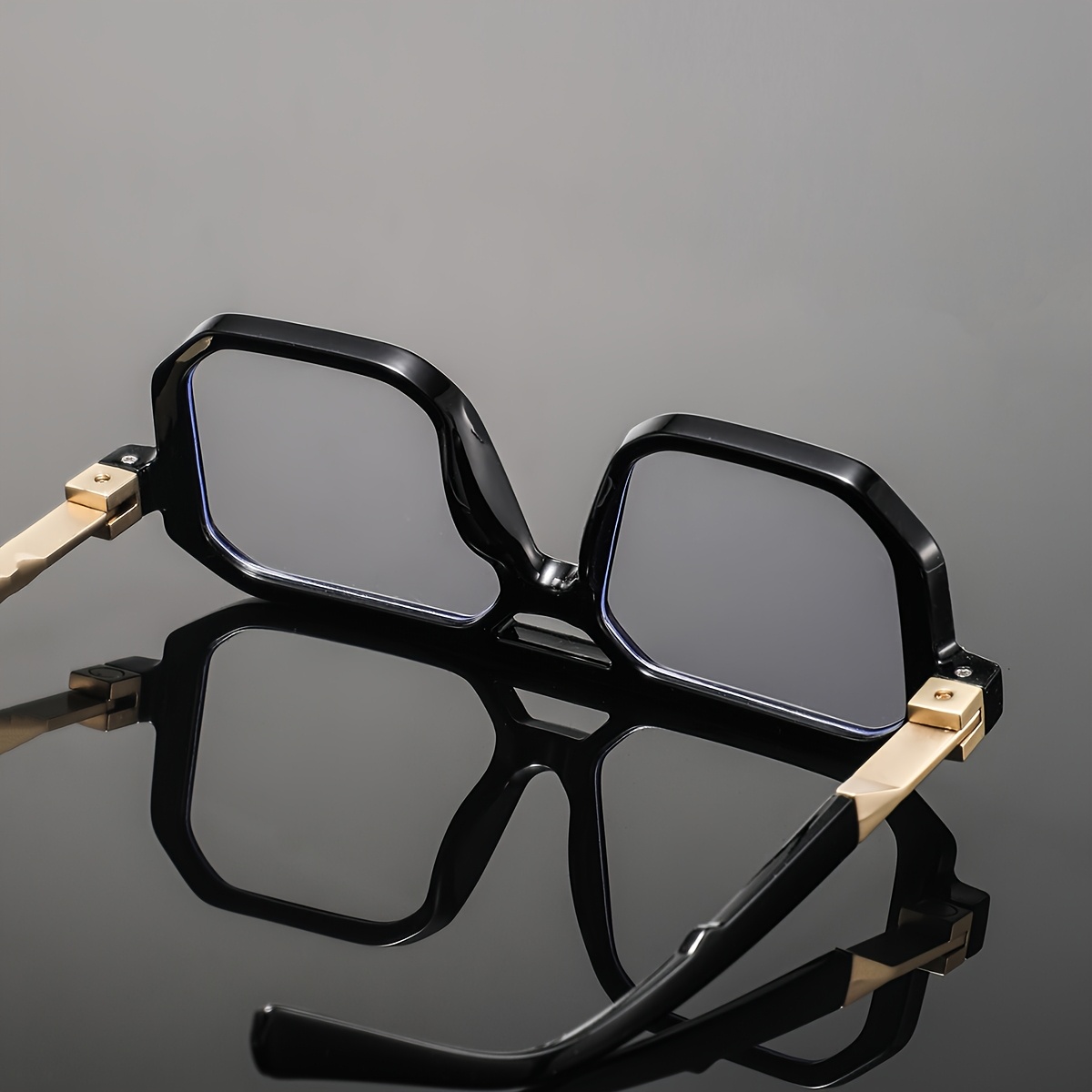 Men's Plastic Flat Top Square Oversized Reading Glasses