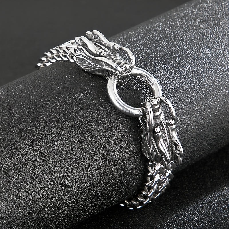 Men's Retro Fish Scale Pattern Woven Bracelet