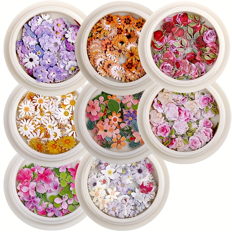 Image of 400pcs/8 Boxes Of Flower Epoxy Resin Filling, Mixed Flowers - Roses, Daisies, Cloves, Used For Jewelry Making, Art Crafts, Valentine's Day Gifts Nail Decoration Products, Resin Liquid Filling