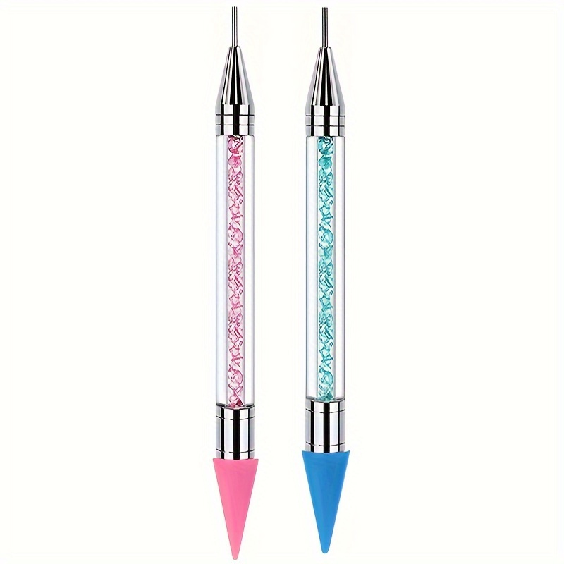 

2 Pieces Rhinestone Picker Dotting Pen, Dual-ended Rhinestone Gems Crystals Studs Picker Wax Pencil Pen Crystal Beads Handle Manicure Nail Art Decoration Tool