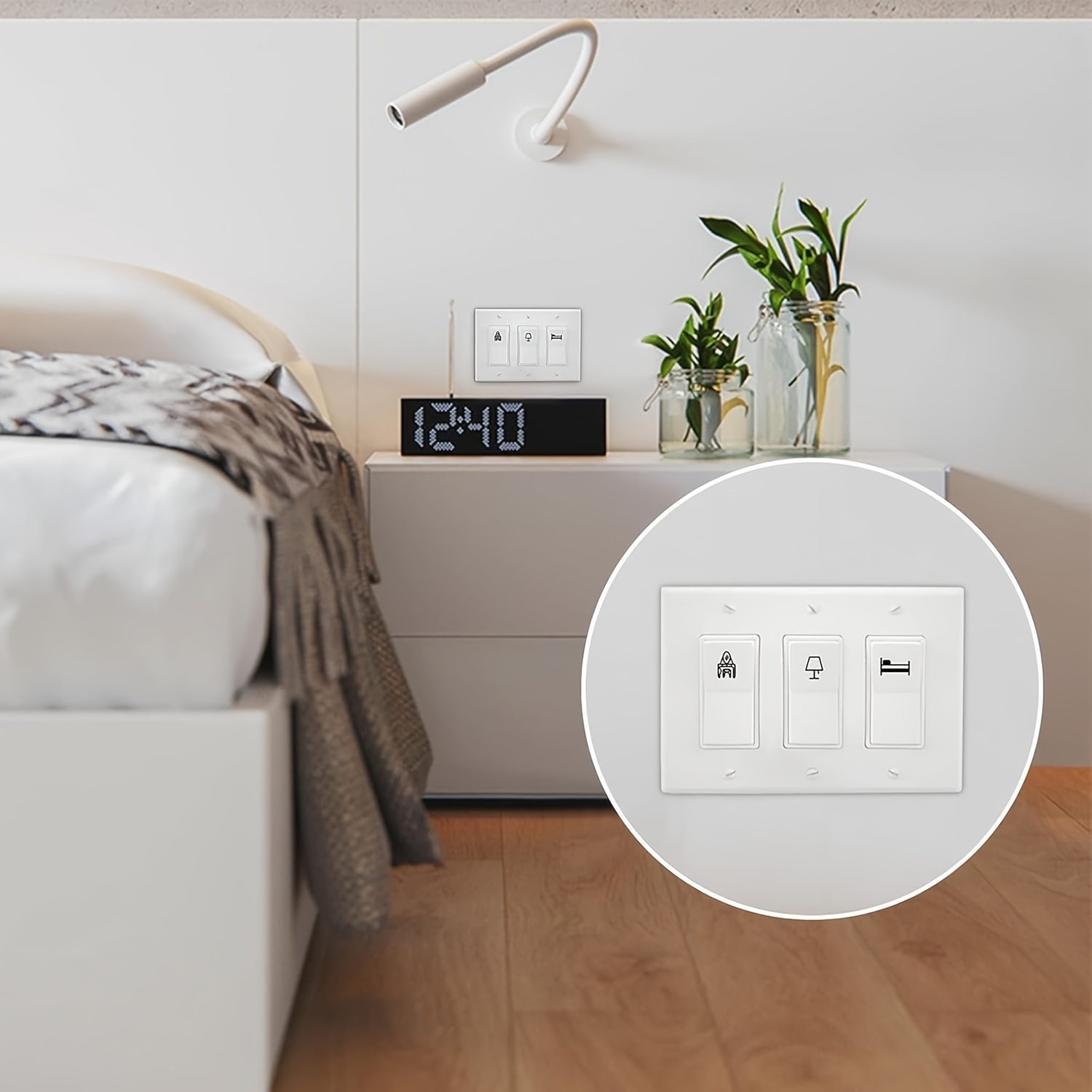 100pcs Self-Adhesive Switch Labels Set for Home Identification