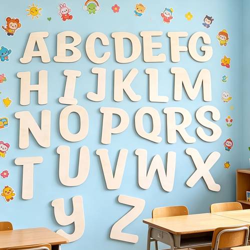 26pcs wooden 26 english alphabet diy painting doodle wall decor accessories photography props wedding and home decoration holiday hanging ornaments for christmas new year thanksgiving halloween suitable for holiday