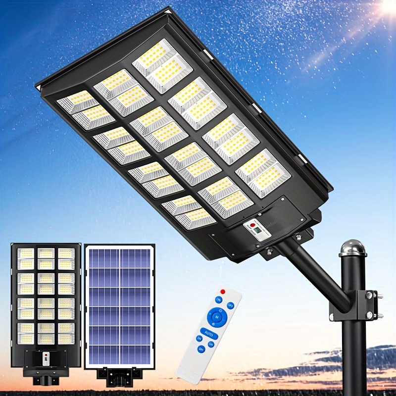 

Gefolly 2800W Lampadaires Solaires Extérieurs 298000LM 6500K de Stationnement Solaires du au de Sécurité Solaires avec Capteur de Mouvement pour Jardin et Stationnement