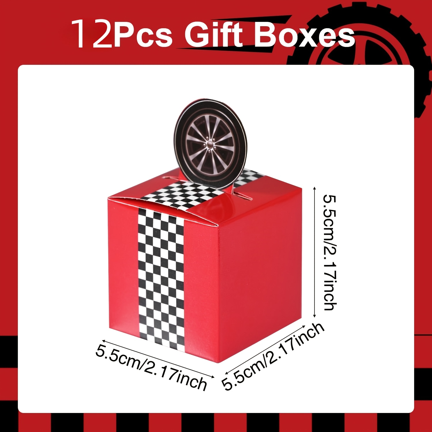 TEMU 12 Pezzi Scatole Regalo Piccole per Feste a Tema Corse, Scatole Regalo a Pieghevoli .17 Pollici, Articoli per Feste di Compleanno a Tema Corse