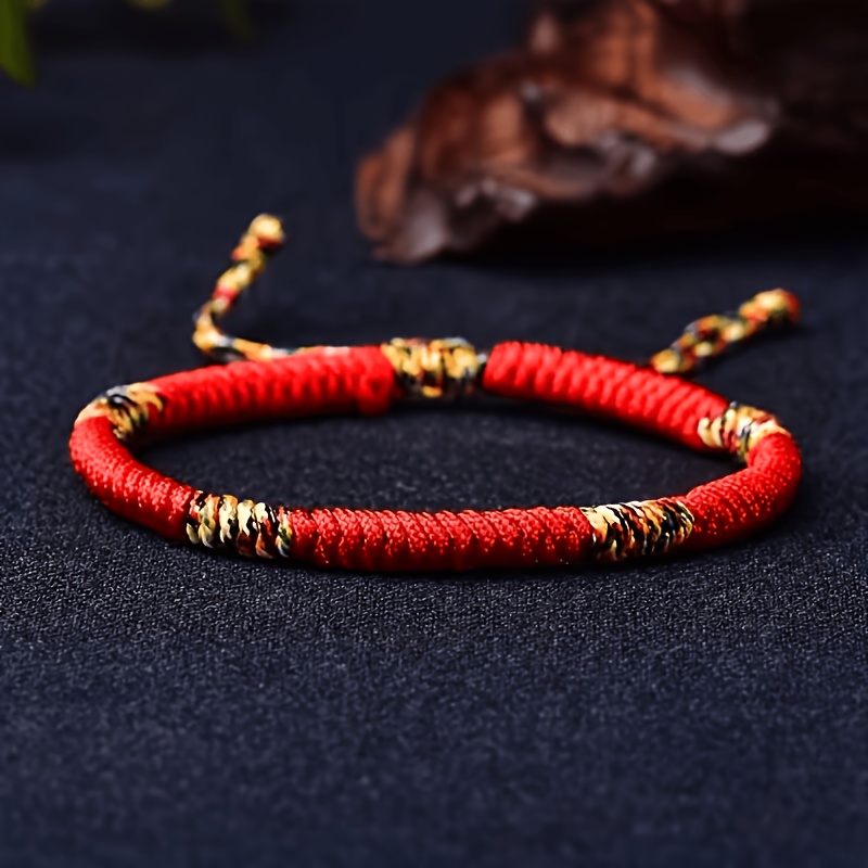 TEMU Pulsera de de , pulsera de nudo tibetano tejida a , protector de joyería ajustable, un de unisex para , y temporada de graduación