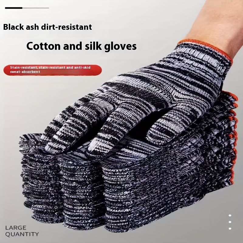 

3/6/12pcs Gants de Travail Durables - Respirants, Légers & Résistants aux Déchirures pour la Construction, le Jardinage, la Rénovation de & la Réparation Automobile