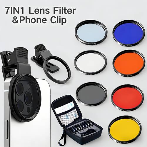 kit de lentes de filtro de cor completa 7- de 52 mm, incluindo cpl, nd32 e filtro de , cores incluídas , laranja, e , adequado para smartphones e câmaras