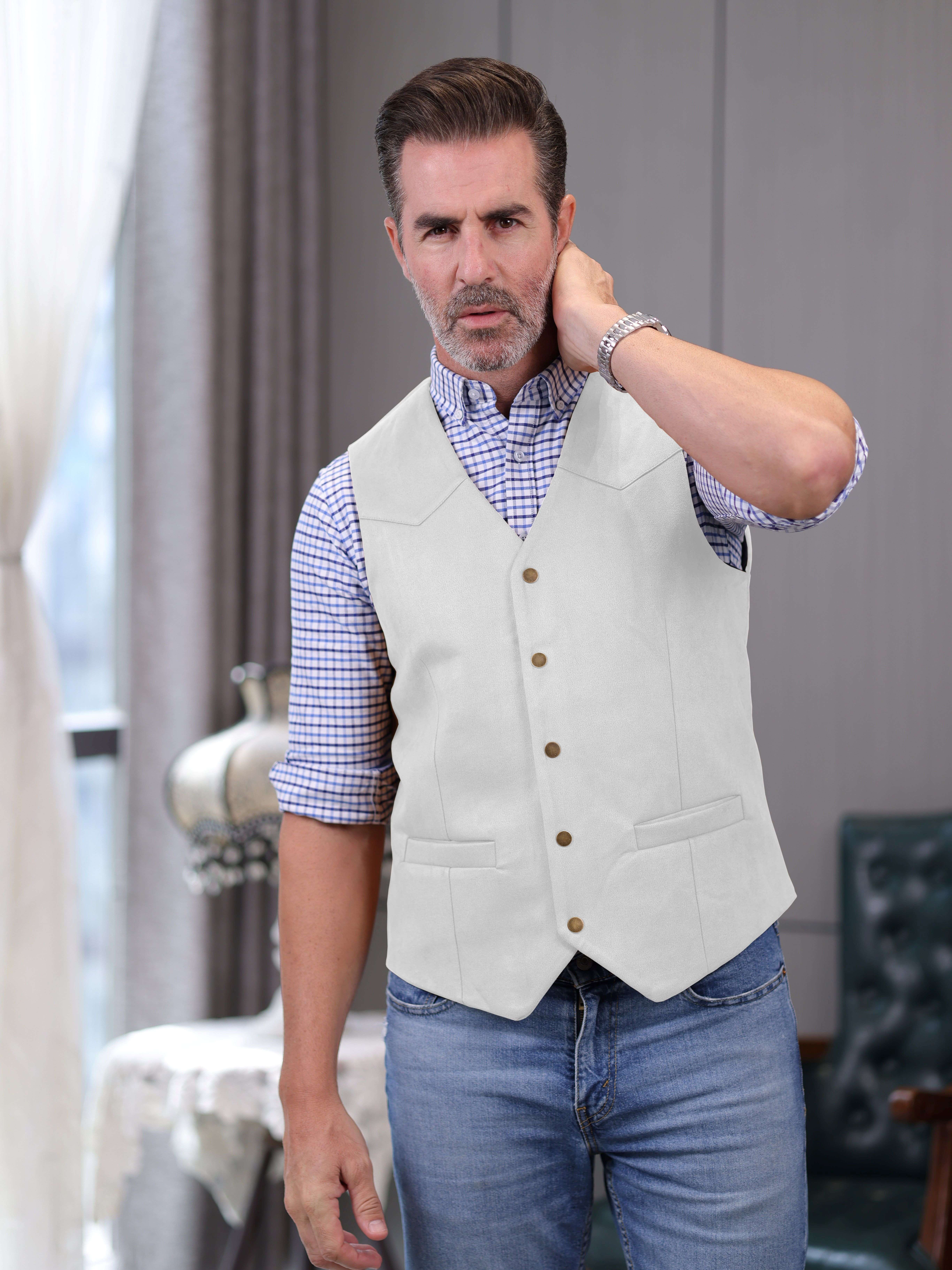 Tie Mens Fashion Vest With Jeans Brown Paisley Vest And Tie Set