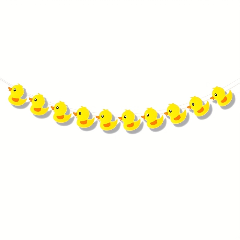 1 Set/10pcs Duck Banner, Duck-themed Happy Birthday Party Decoration