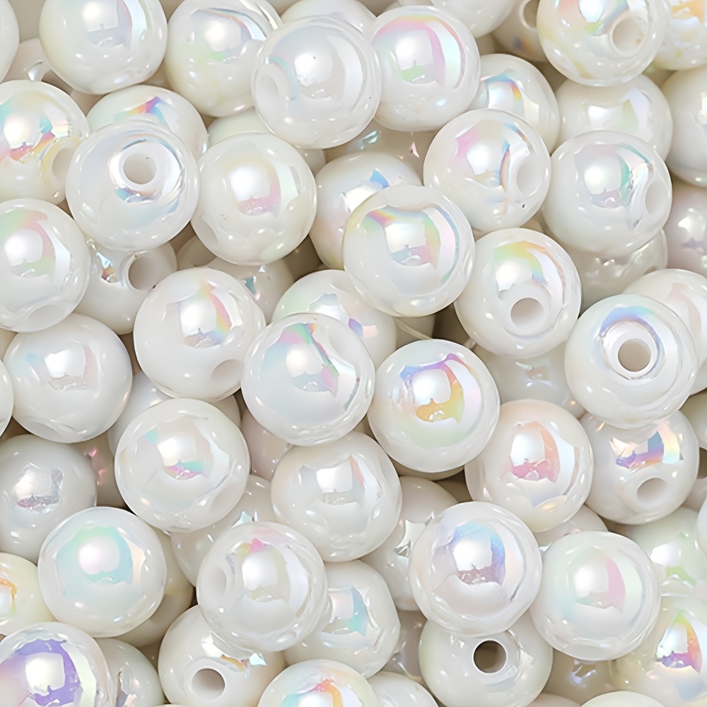 TEMU Perles rondes enduites de couleur unie 8 mm, 200 pièces, disponibles en couleurs aléatoires et uniques. Peuvent utilisées pour des ajouts que