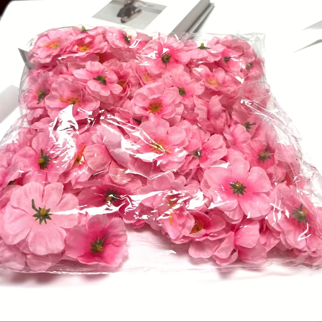 TEMU 100 Peach Artificial Flower Heads - Vibrant Fabric Petals, Ideal For Home Decor, Weddings, And Holiday Party Decorations For Spring, Halloween,