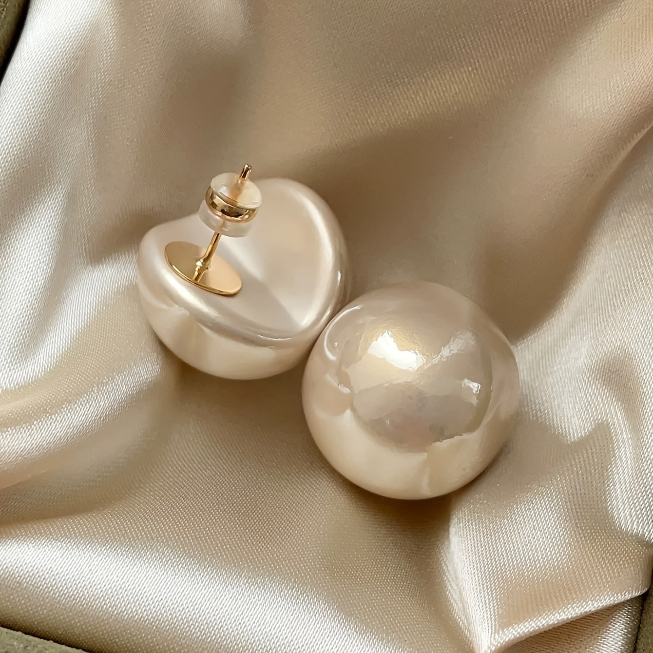 TEMU 1 Par de Aretes Francés Retro Elegantes de Minimalista de Calidad con de Perlas de Plástico , Nuevos Aretes Fáciles y Versátiles Adecuados para