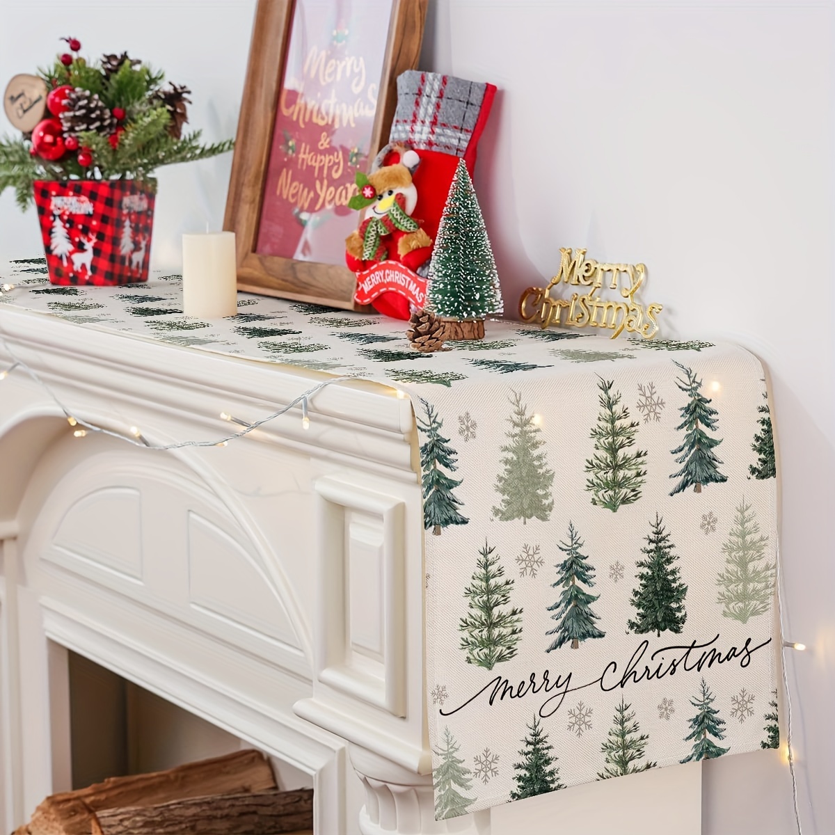 Merry Christmas Table Runner - , Polyester, Perfect For Indoor & Outdoor Holiday Dining Decor