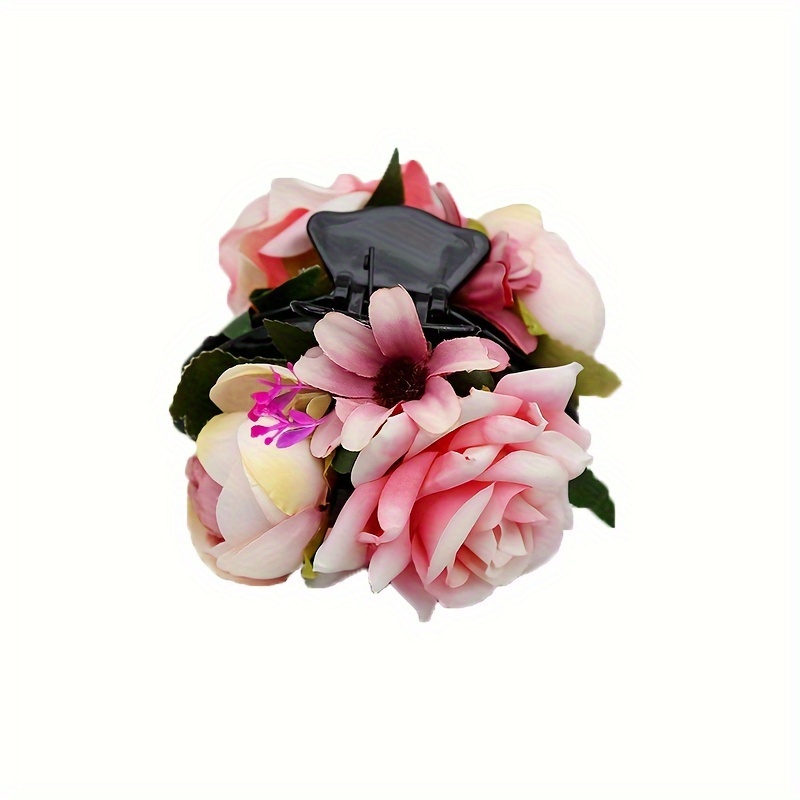 Image of Rose Hair Clip Vacation Bride Updo Headdress Hair Clip Grab Clip