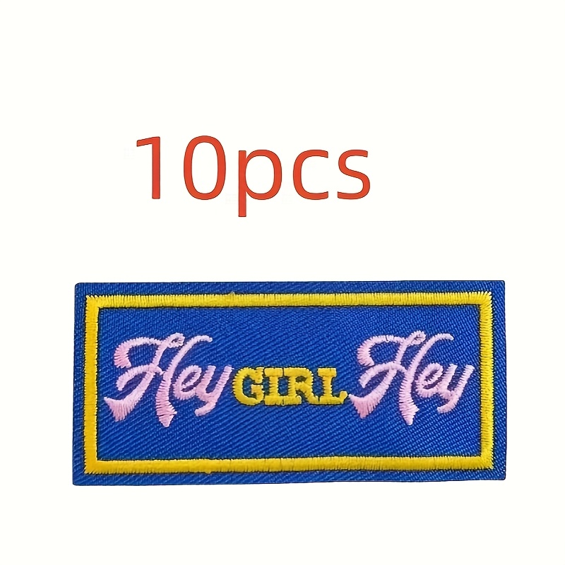 TEMU 10pcs Set Of Creative Girl Ironing Patches, Square Design, High-end Production, Decal Patches For Jeans, Jackets, Tank Tops, Hats, Backpacks -