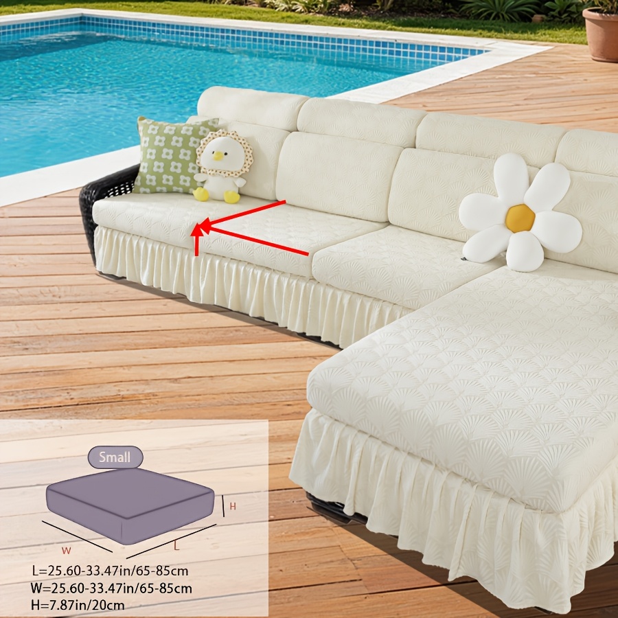 TEMU 1pc Skirted Outdoor Sofa Cushion Cover, With Skirt Design, Ideal For Outdoor Decoration, Machine Washable, Soft And Comfortable, Pet Friendly