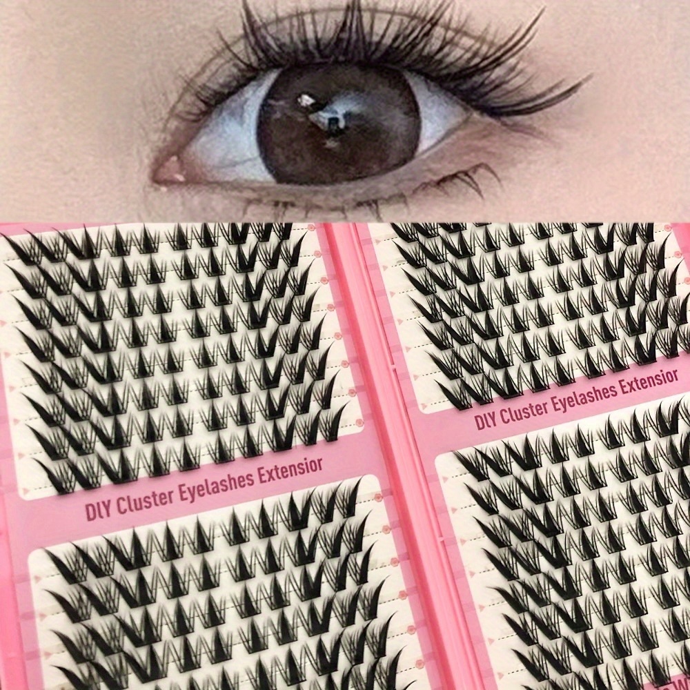 Image of 320 Clusters, C- Natural Anime False Eyelashes - Curly, Plump, Lightweight And Reusable, Perfect For Daily Wear And Commuting Makeup, 0.07mm Thickness, Doll/natural/fluffy Style
