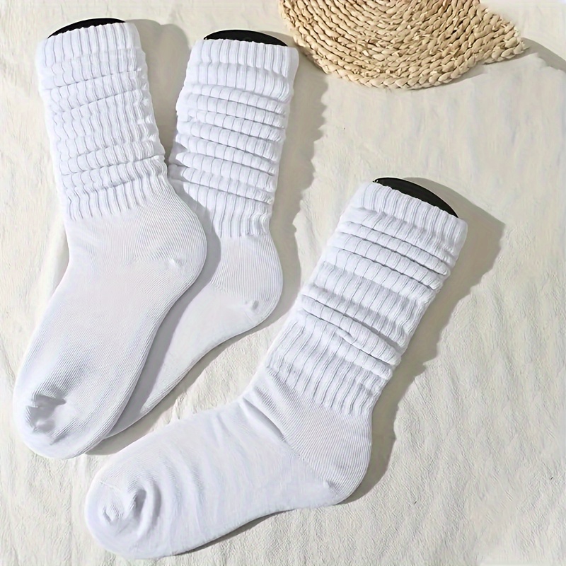 1 Pair/3 Pairs Black White Gray Fashion Comfortable Trendy Versatile Over-the-knee Socks