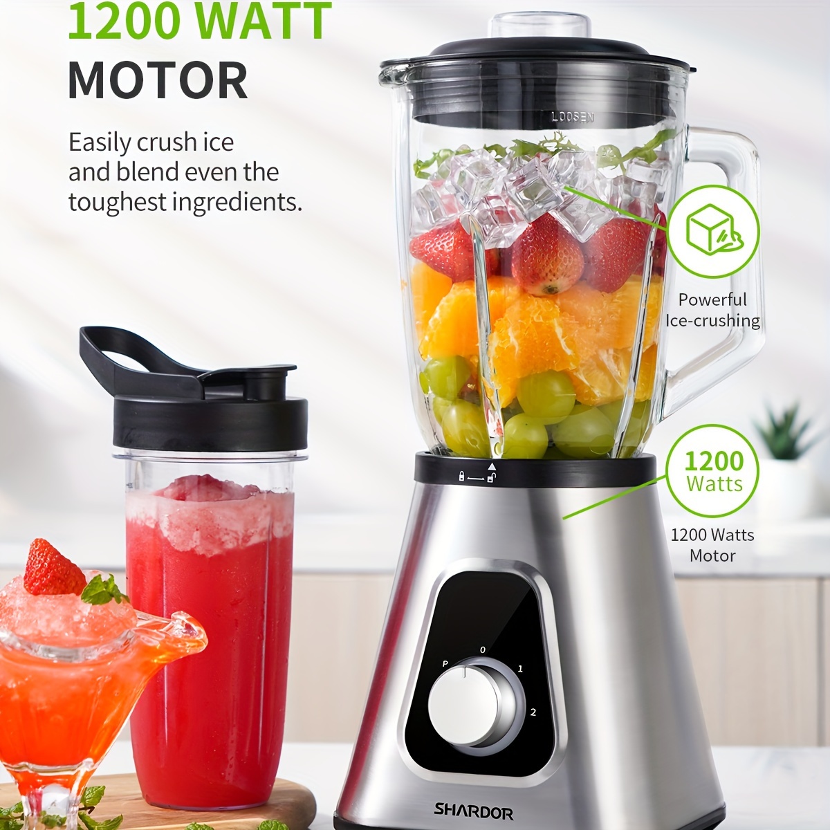  1200w blender for shakes and smoothies 52 oz countertop blender combo 3 adjustable speed for fruit drinks smoothies large capacity details 2
