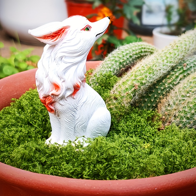 resin fox figurines nine tailed fox succulent - Temu