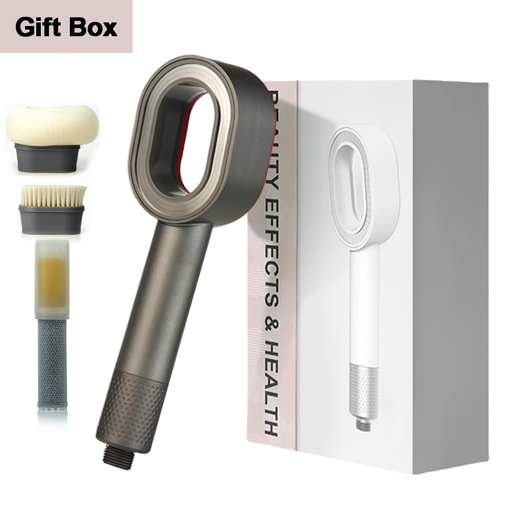 1 Set Filter Shower Head High Pressure Water Spray Handheld Beauty Showerhead Water Filtration Shower Bathroom Accessories With Filter Element, Fragrance Vc, Brush Head, Gift Box
