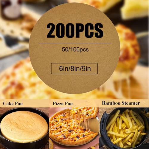 50 100 200pcs round parchment papers non stick precut cake pan parchment liners for baking grilling steaming air fryer microwave baking tools kitchen gadgets home kitchen items