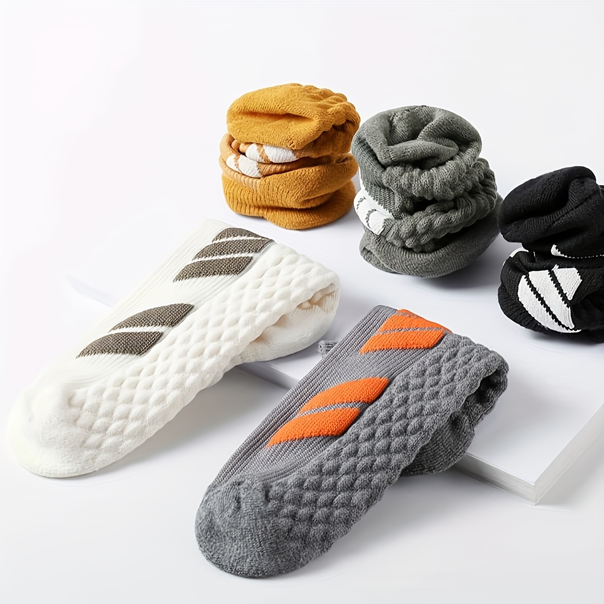 1/3/5 pairs Men's and Women's outdoor sports socks, spring/summer thin breathable boat socks, toe design, running socks, fitness socks for daily wear
