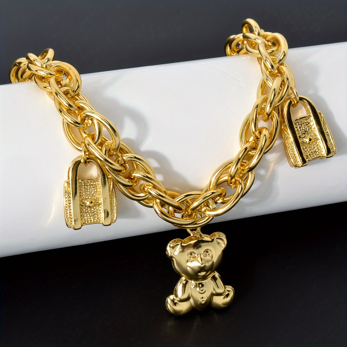 ZEADEAR Bear & Handbag Charm Bracelet with Teddy Bear Pendants