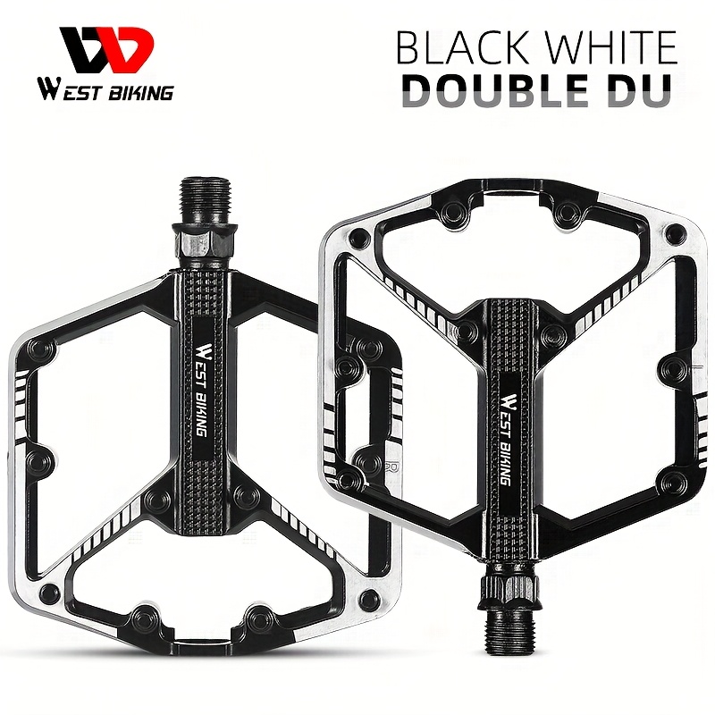 TEMU 1 Pair Western Bicycle Aluminum Alloy Pedal - 3 Bearings, Durable And Lightweight, Suitable For Mountain Bikes And Road Bikes, Ribbon Hexagonal