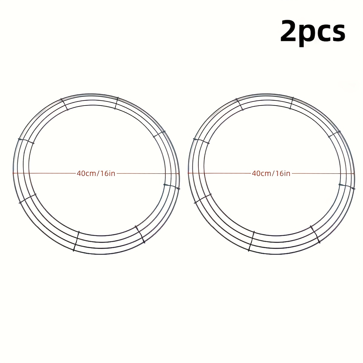 TEMU 2pcs Home Festive Decoration Wreath Iron Rings For Halloween, Christmas, And Birthday Party Wreath Decor, Handmade Festive Party Wreath Iron