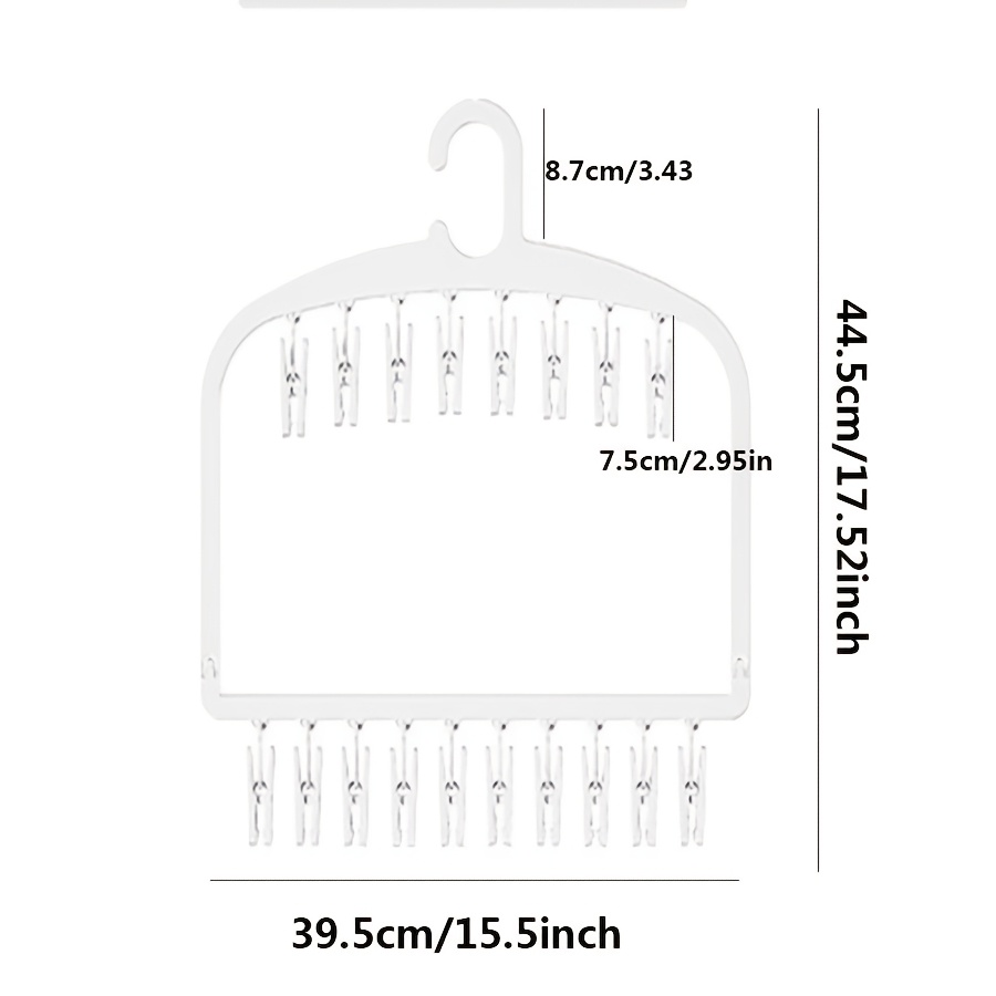 Versatile Sock & Hat Drying Rack With Clips - Space-, Storage Solution For Home Organization