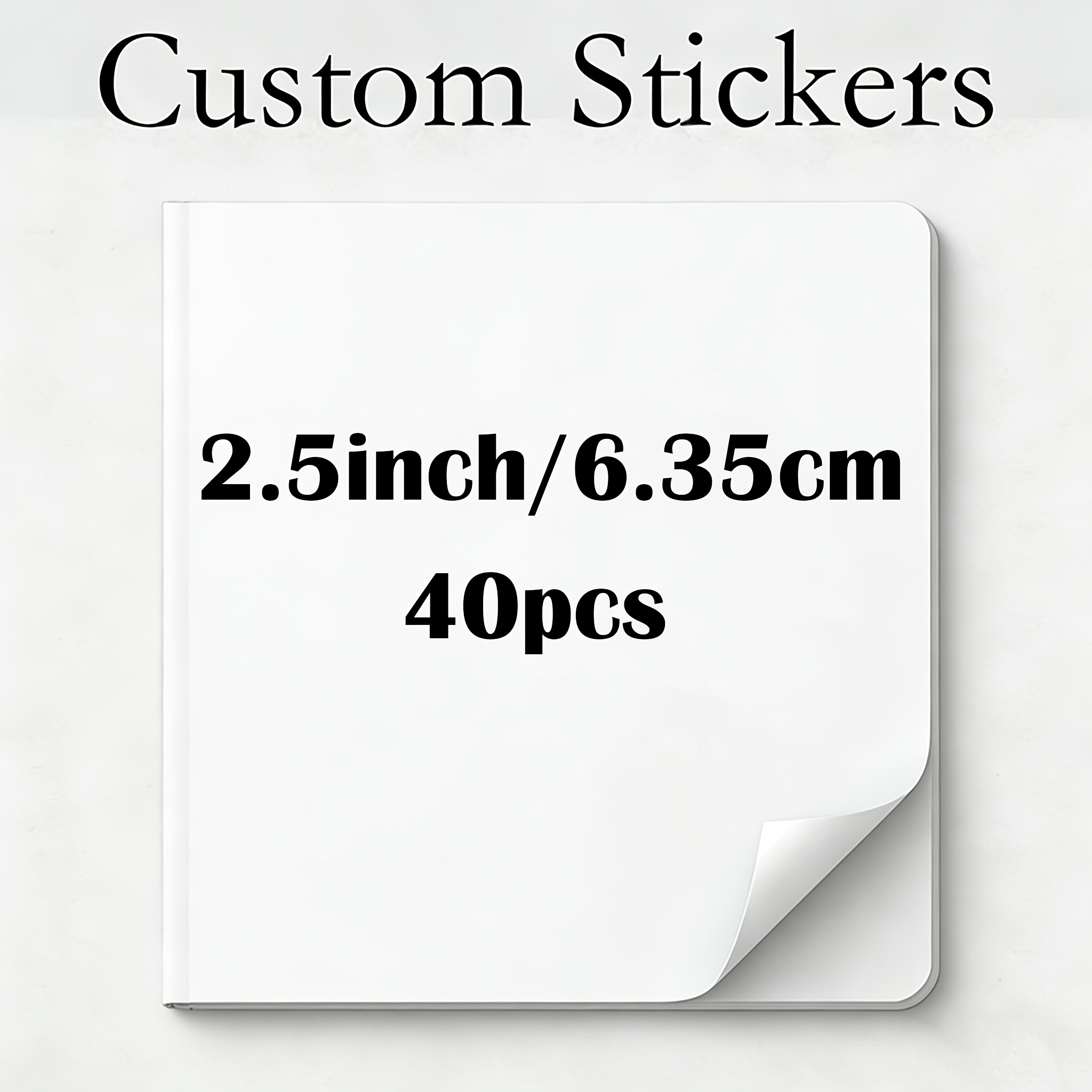 TEMU Custom Square Stickers 1pc/40/95/192pcs 1.57/1.97/2.5/2.99/3.54inch 4/5/6.35/7.6/8.99cm, Personalized Custom Square Stickers, Custom Text, Photo