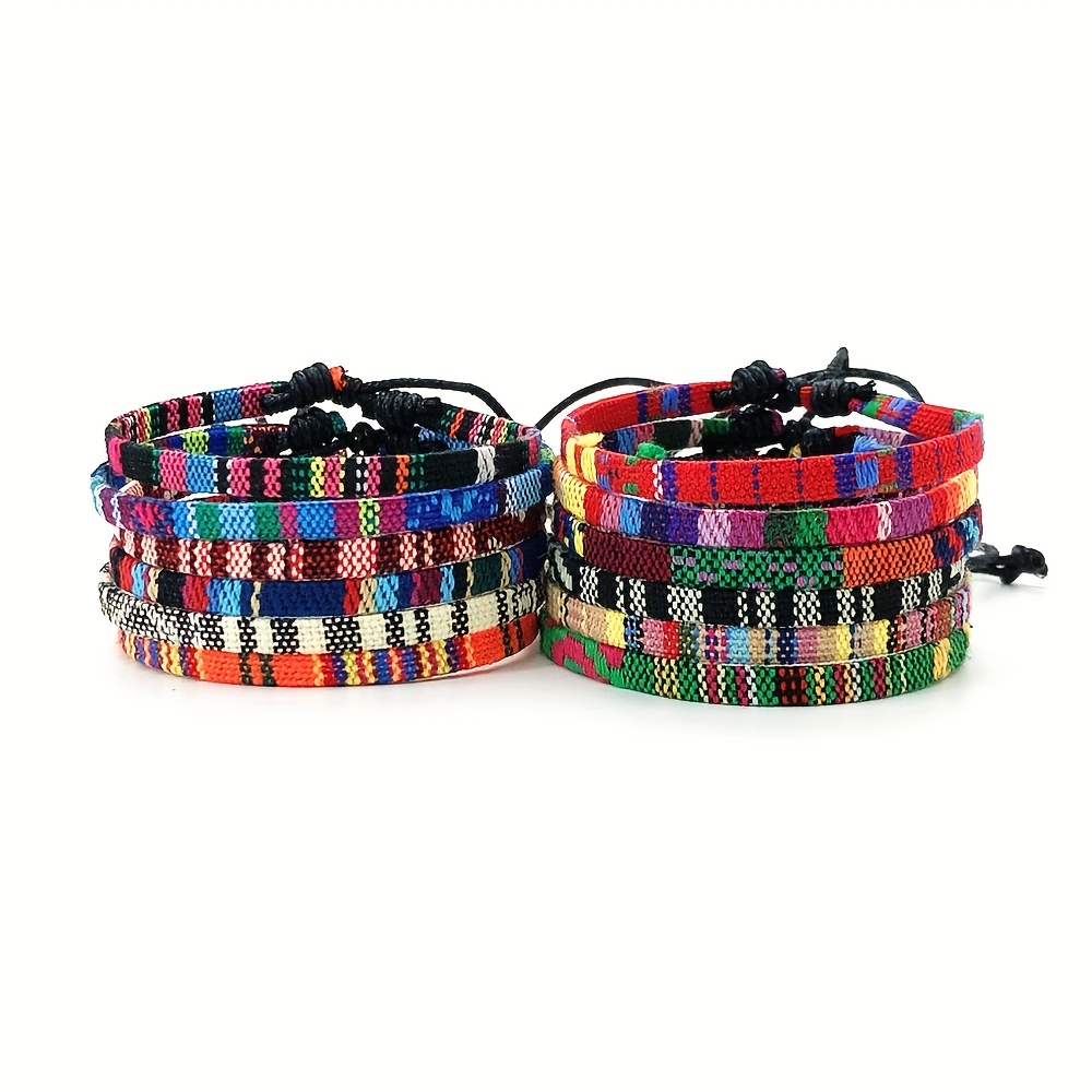 12pcs Artistic Retro Hand Woven Bracelets Set