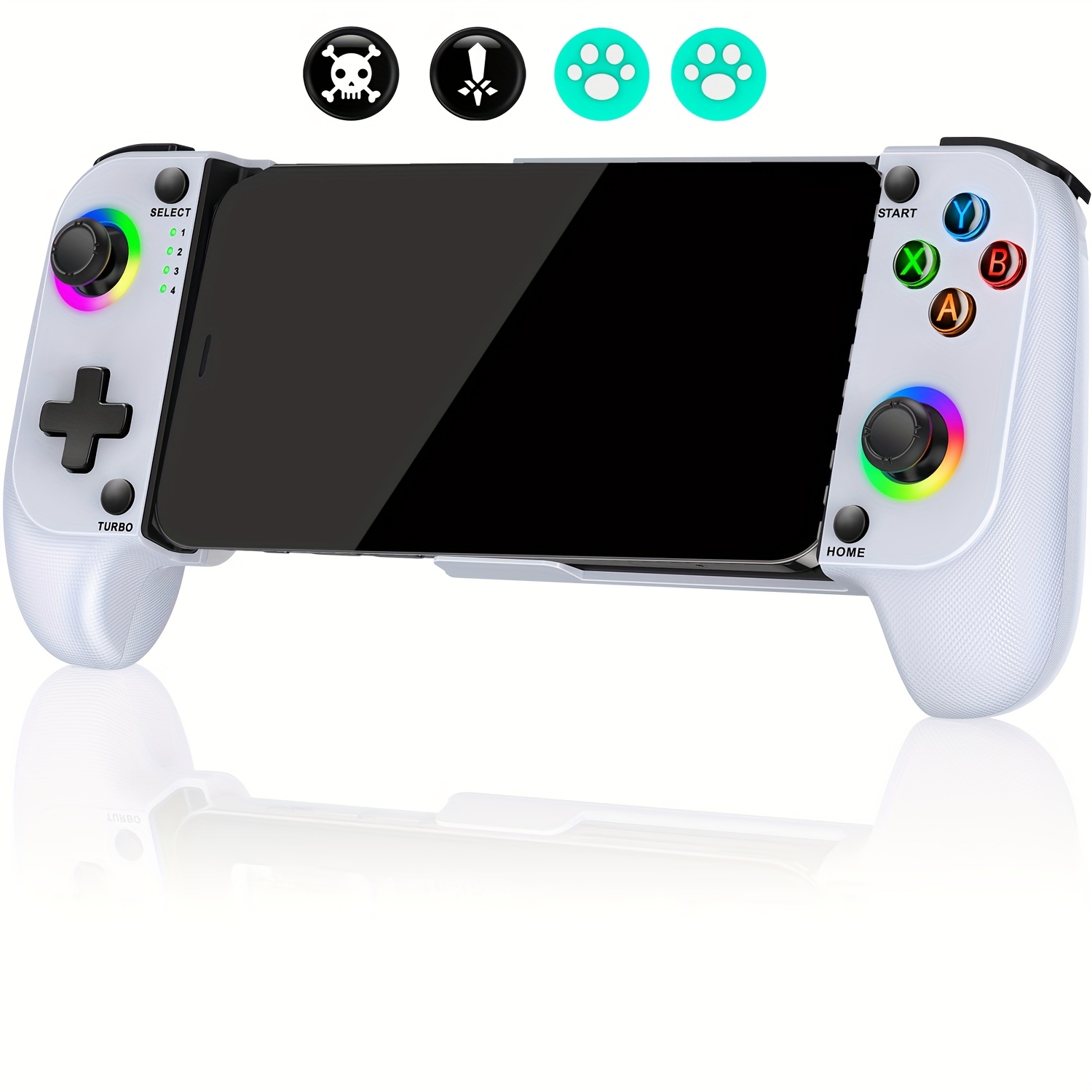 Manette de jeu mobile sans fil pour téléphone, compatible iPhone/Android avec joystick Hall, manette RGB pour iPhone, supporte la manette Cloud Android (uniquement pour téléphone mobile)