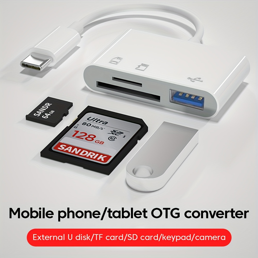 * 6-in-1 USB-C & USB 3.0 SD Card Reader - * Plug & Play for iOS * Windows * Laptops & Phones, Compact Portable Design with USB-C to USB 3.0 Adapter