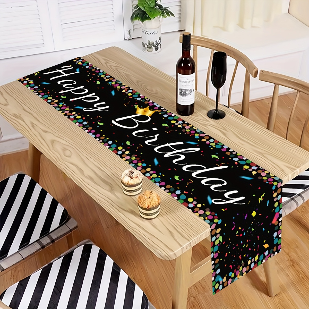 E-shop Party-Tischdecke, ., Happy Birthday Tischdecke, Geburtstagsfeier Dekorations-Tischdecke, Strapazierfähiges Material, Geburtstagsfeier Foto