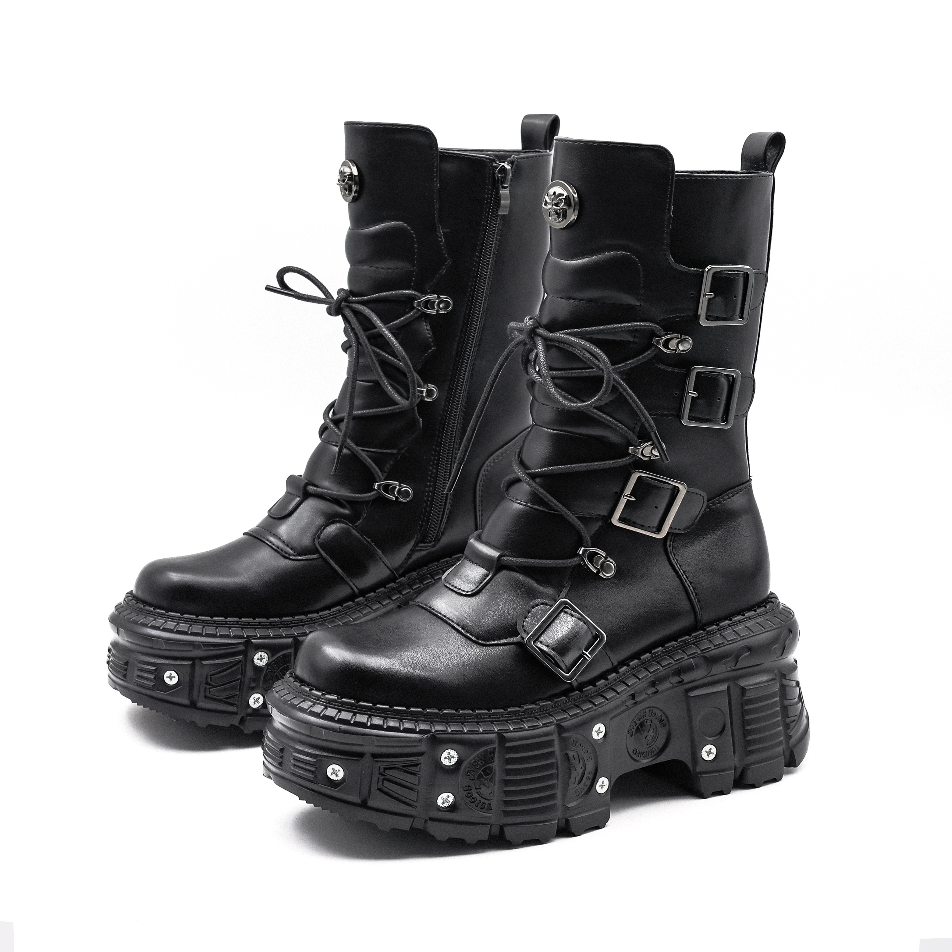 womens y2k platform calf boots round toe soft soled - Temu
